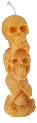 Produktbild von 100% Bienenwachskerze Totenkopf 13 cm