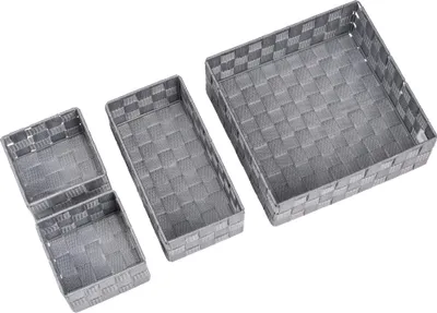 Zdjęcie produktu dla Wenko Badkorb Mod. Adria Grau, 4-teiliges Set 69772800