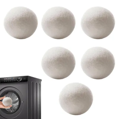Image de Boules de séchage en laine réutilisables pour sécher et adoucir le linge