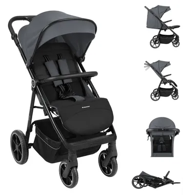 Produktbild von Kikkaboo Kinderwagen Lucy Gurt Rückenlehne verstellbar Federung Hinterradbremse grau