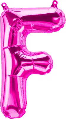 Produktbild von Folienballon Buchstabe F, pink, ca. 40 cm, für Luftbefüllung