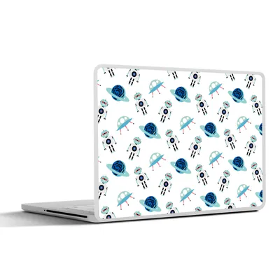 Produktbild von MuchoWow® Laptop Aufkleber Sticker Cover Weltraum - Roboter - Planeten - Muster 25x18 cm - Laptop-Deko