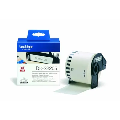 Produktbild von Brother DK-22205, Schwarz auf weiss, Etikettenrolle, DK, Weiß, Thermodirekt, China