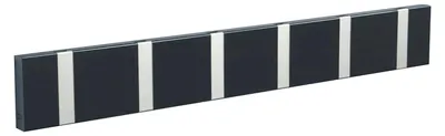 Produktbild von LoCa Garderobe Knax 6 anthrazit (klappbare Haken aus Aluminium) Garderobenleiste mit Kleiderhaken für den modernen Flur