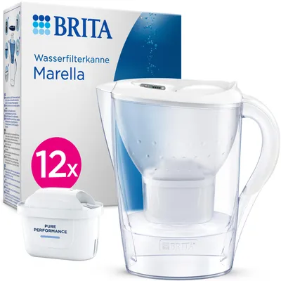 Zdjęcie produktu dla Brita Marella, Dzbanek z filtrem do wody, 1,4 l, Przezroczysty, Biały
