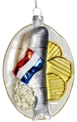 Productafbeelding van Ornament kerstbal Haring Glas Multi 10.9 cm HD Collection
