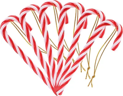 Produktbild von 12 x Zuckerstangen Weihnachtsbaumschmuck Baumbehang Weihnachtsbaum Dekoration Anhänger mit Kordel Rot und Weiß