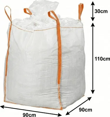 Zdjęcie produktu dla 10x Big Bag odporny na wilgoć 1 m³ | BigBag z fartuchem wypełniającym i wkładem PE | 1,5 t