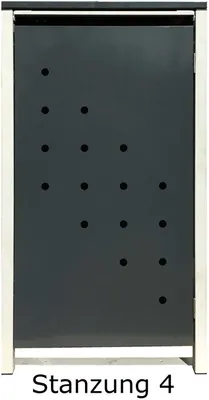 Produktbild von 4 Tailor Mülltonnenboxen Basic für 240 Liter Tonne /Stanzung 4 /Anthrazit / Grau