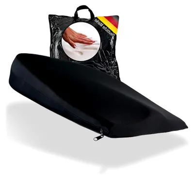 Produktbild von Gelschaum Keilkissen 41x38x8 cm Sitzkissen ergonomische Sitzerhöhung für Autositz, Stuhl, Rollstuhl, Rückenschmerzen, Antidekubitus Entlastung