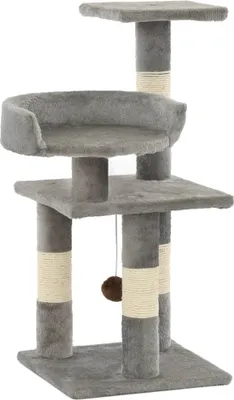 Produktbild von Katzen-Kratzbaum mit Sisal-Kratzsäulen 65 cm Grau