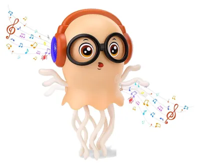 Produktbild von Tanzendes Quallen-Baby Spielzeug, Elektrisches Kriechendes Quallen-Spielzeug, Krabbelspielzeug,Interaktives Tummy Time Toys fuer Junge Maedchen Geburtstagsgeschenk (Gelb)