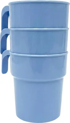 Immagine prodotto di Bicchieri di plastica riutilizzabili per caffè 3 pz. 300 ml Blu