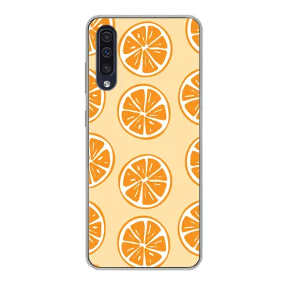 Produktbild von MuchoWow® Handyhülle Schutzhülle Hülle für Samsung Galaxy A30s Obst - Orange - Tropisch Silikon Softcase Handy Hülle - Karteninhaber