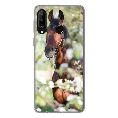 Produktbild von MuchoWow® Handyhülle Schutzhülle Hülle für Huawei P30 Lite Pferde - Blüte - Frühling - Tiere Silikon Softcase Handy Hülle - Handyhülle