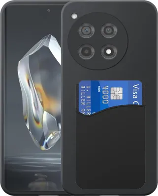 Productafbeelding van Telefoonhoesje geschikt voor de OnePlus 12RMet siliconen kaarthouder - Flexibele achterkant van siliconen TPUMet siliconen kaartsleuf - Zwart - Smartphonica