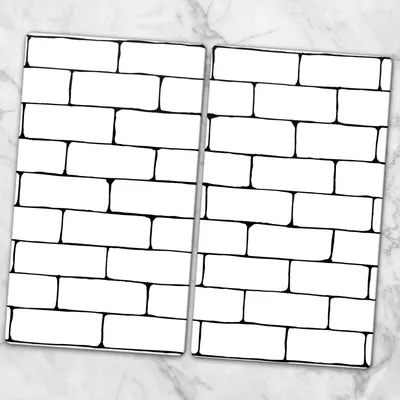 Produktbild von Glas-Herdabdeckplatten Glaskeramikkochfeld-Abdeckung Spritzschutz Glas 2x30x52 cm - Weißer Ziegel