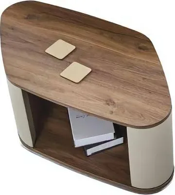 Produktbild von Designer Couchtisch Mit Regal Holztisch Stauraum Arbeitszimmer Büromöbel