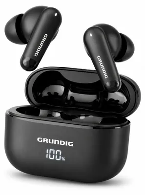 Zdjęcie produktu dla Bezprzewodowe słuchawki douszne, 15 godzin czasu odtwarzania, słuchawki Bluetooth, etui ładujące z wskaźnikiem baterii, ładowanie przez USB-C, funkcja głośnomówiąca i odtwarzanie muzyki, kolor czarny