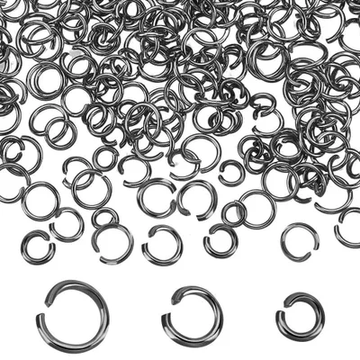 Sprungringe 300 Stück 3 Größen 4/5/6 mm schwarz Edelstahl