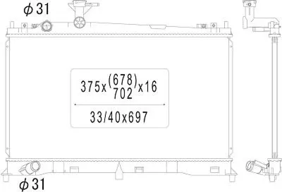 Produktbild von DIEDERICHS DCM2249 Kühler Wasserkühler Motorkühler für MAZDA 6 Station Wagon (GY) 6 (GG) 6 Hatchback (GG)