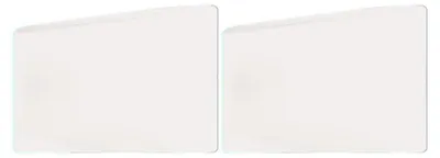 Two white rectangular objects are shown side-by-side against a white background.