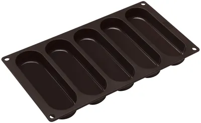 Obrázok produktu pre Forma na 5 žemlí na párky v rožku, 29,5 x 16 cm, hnedá FlexiForm / Lurch