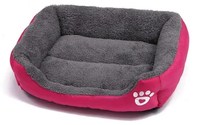 Image de Lit pour chien, forme rectangulaire, rose, taille S (43 x 32 cm), doux et moelleux, idéal pour les chiens et les chats