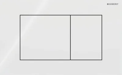 Produktbild von Geberit Betätigungsplatte Sigma40, 2-Menge square, Glas weiss, 1 Stk.