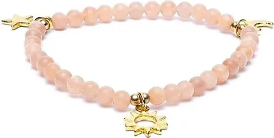 Produktbild von Armband Sonnenstein elastisch mit Stern-/Mond-/Sonnenanhängern – Packung mit 2 Stück – 4 mm