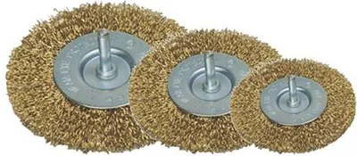 Productafbeelding van Slijpborstel Tigerlion A9002, 50-65-75 mm, rond, gegolfd, set van 3 borstels, met schacht