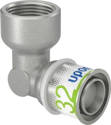 Zdjęcie produktu dla Uponor Winkelmuffe S-Press PLUS aus Messing, verzinnt 32mmx1 IG