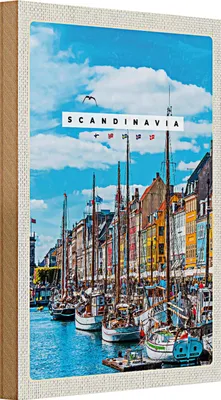 Produktbild von Holzschild Reise 20x30cm Skandinawien Schiffstour Urlaub Meer