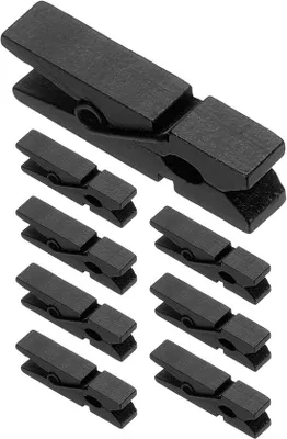 Produktbild von Famanu Holzklammern - Kleine Clips mit starkem Halt - 07 x 35 cm - Schwarz