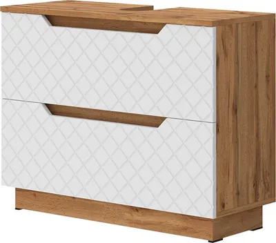 Produktbild von Waschbeckenunterschrank Vicco Lotta Weiß 79.6 x 62.5 cm mit 2 Schubladen, Model 58530