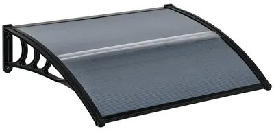 Obrázek produktu pro Markýza z polykarbonátu pro dveře a okna | Barva: černá, šedá | Rozměry: 75 x 100 x 23 cm