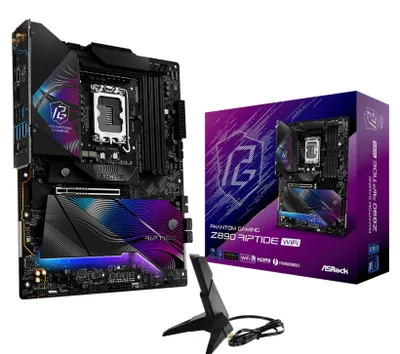 Produktbild von Asrock Z890 Riptide WiFi, Intel, LGA 1851 (Socket V1), Intel Core Ultra (Series 2), DDR5-SDRAM, 256 GB, DIMM