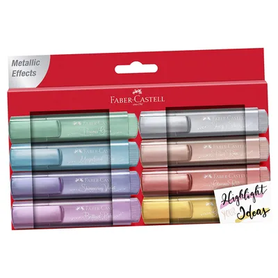 Produktbild von Faber-Castell TL 46, 8 Stück(e), Blau, Braun, Grau, Rose, Türkis, Violett, Meißel, Kunststoff, Tinte auf Wasserbasis, Fensterbox