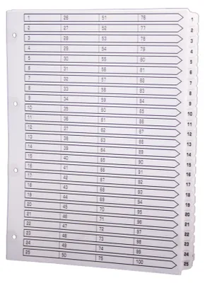 Image de Exacompta Répertoire avec onglets plastifiés 100 onglets 1 à 100 DIN A4 blanc