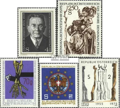 Produktbild von Briefmarken Österreich 1974 Mi 1473,1474,1483,1484,1485 (kompl.Ausg.) postfrisch Sondermarken