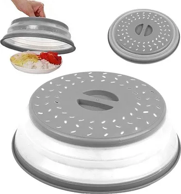 Produktbild von Mikrowellenabdeckung 27cm, grau, BPA-frei, für Gemüse und Obst