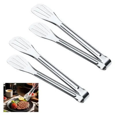 2er-Set Edelstahl-Servierzangen 18 cm – Küchenzangen für Buffet & Grill