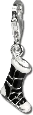 Image de SilberDream Charm bracelet pendentif bottes d'hiver n/b 925 argent véritable FC3131