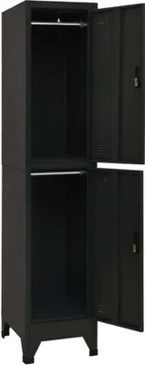 Obrázek produktu pro vidaXL Skříňka do šatny černá 38x45x180 cm ocelová