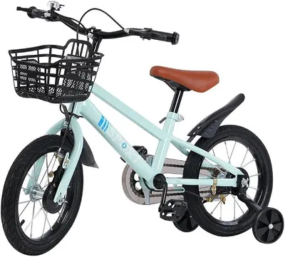 Imagen del producto de Bicicleta infantil de 12/14/16 pulgadas, ideal para bebés y niños de 2 a 8 años. Bicicleta con sillín y manillar ajustables en altura, con ruedines desmontables y cesta