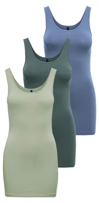 Produktbild von ONLY Damen Onllive Love Long Tank TOP 3er Pack Top für Frauen, Desert Sage/Balsa