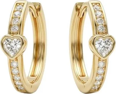 Produktbild von 375 Echtgold Creolen mit Herz Zirkonia Damen