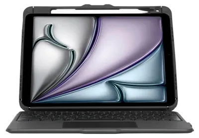 Produktbild von Targus Versavu - Tastatur und Foliohülle - mit Trackpad - hinterleuchtet - kabellos - Bluetooth 5.0 - QWERTY - Schwarz