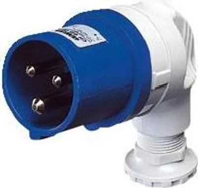 Produktbild von Gewiss GW60088 Elektrischer Standardverbindung 16 A 2P+T 90 ° abgewinkelt