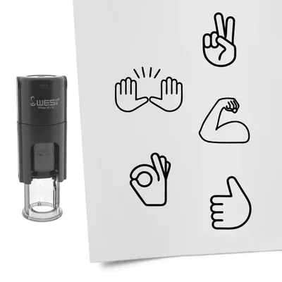 Obrázek produktu pro Sada razítek CombiCraft ruce emojis černé s 5 razítky
